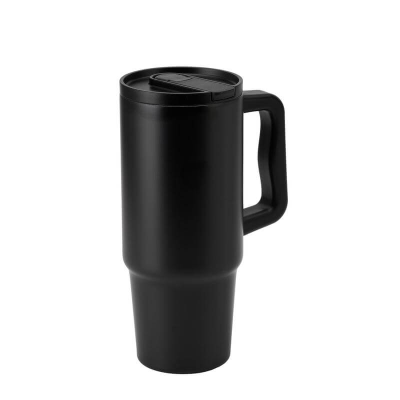 Bern 2.0 Hans Larsen Recycled Stainless Steel Tumbler With Straw Lid Black 1