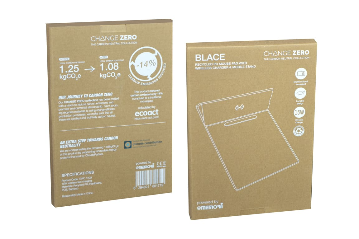Blace Change Zero Recycled Pu 15w Wireless Mousepad & Desk Organizer Box