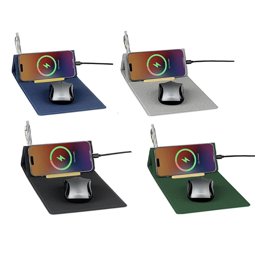 Blace Change Zero Recycled Pu 15w Wireless Mousepad & Desk Organizer All Colors