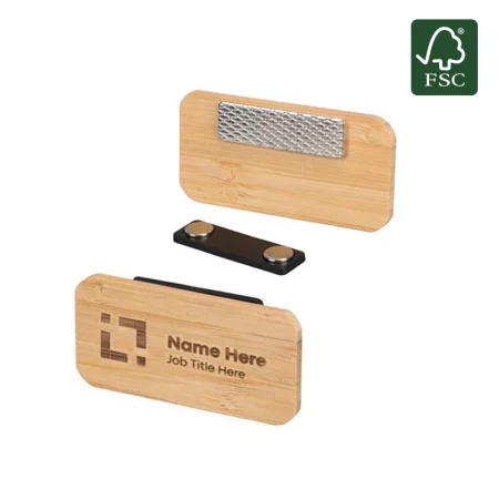 Cesa Fsc Certified Sustainable Bamboo Name Badge With Magnet