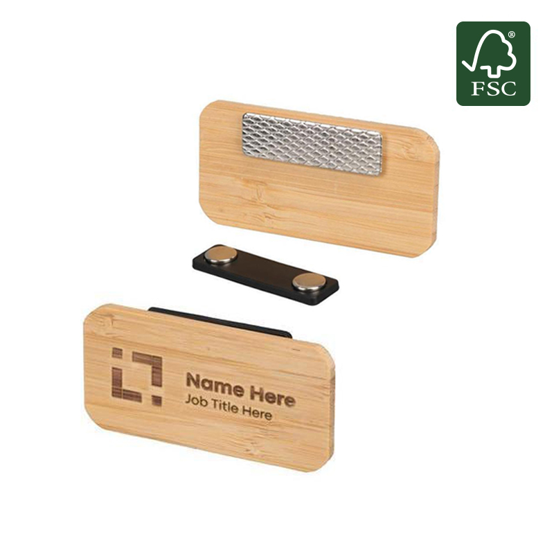 Cesa Fsc Certified Sustainable Bamboo Name Badge With Magnet
