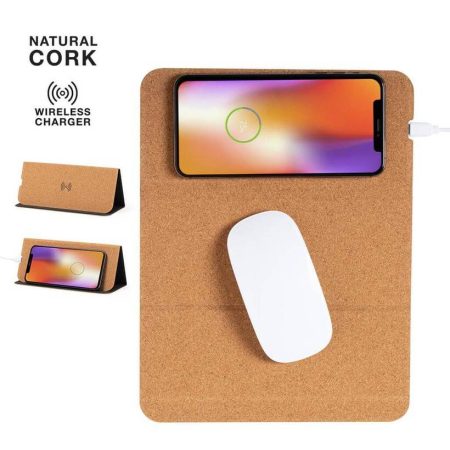 Debno Giftology Cork Mouse Pad With 15w Wireless Charger