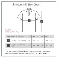Santhome Pro Earth (mens) The Fully Recycled Polo Shirt Size Chart