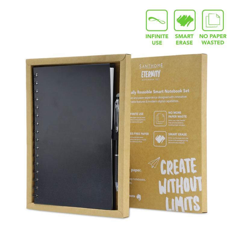Santhome® Eternity The Reusable Notebook & Pen Set Black